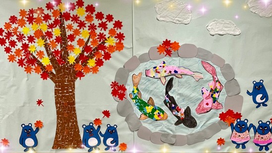 秋の飾りが出来ました♪