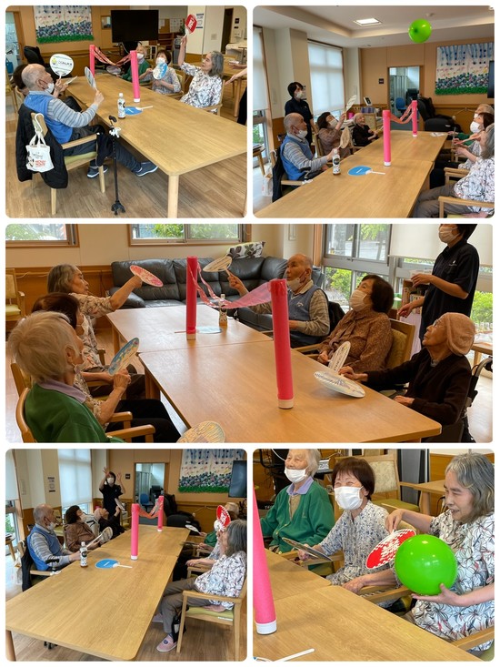 白熱、激闘の風船バレー・・・。