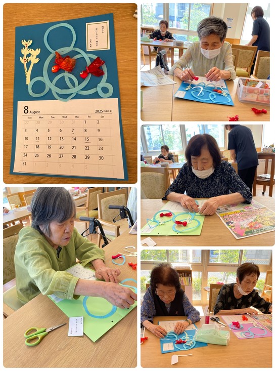 8月のカレンダーを作りました・・・♫