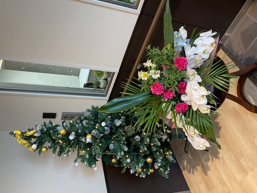 お花でお出迎え