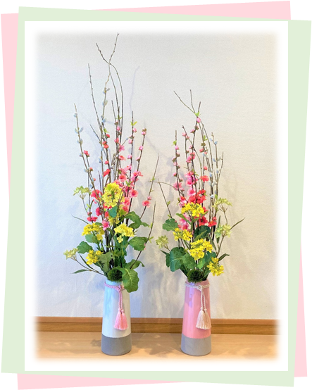 可愛らしいお花がお出迎え