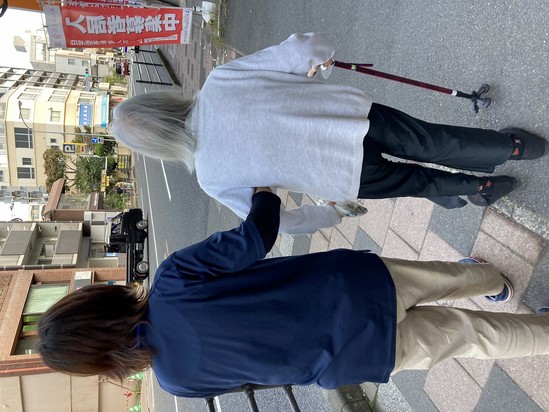 杖歩行練習！！