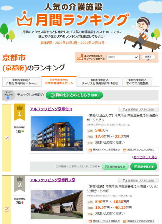  【連続】人気施設ランキング１位と２位