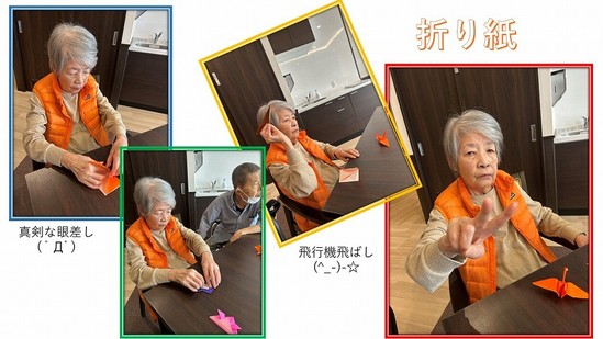 折り紙にお誘いしました(*´▽｀*)
