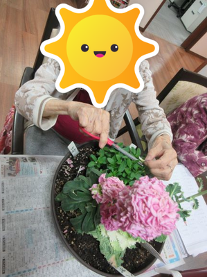 寄せ植えのお花を使って～押し花編～