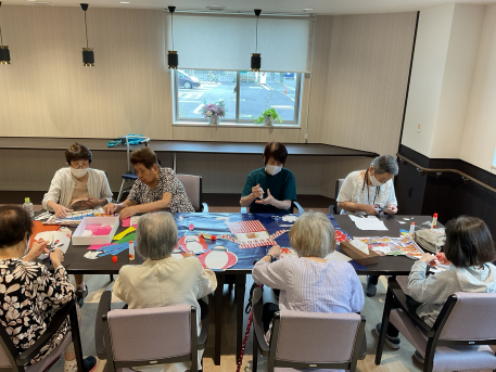 8月壁飾り作成しました！