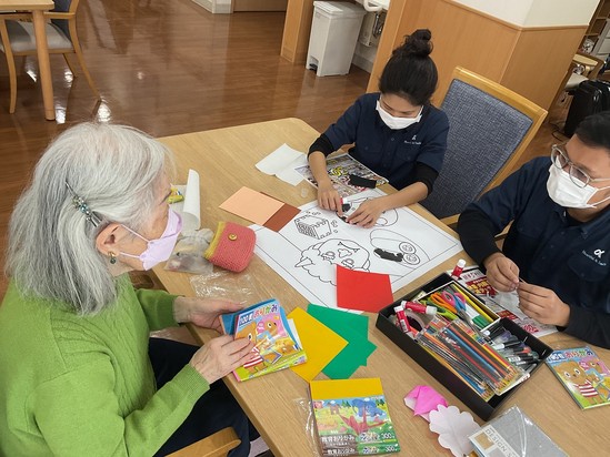 ちぎり絵　節分下書き