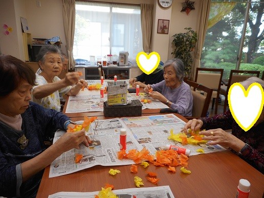 秋のリース作り