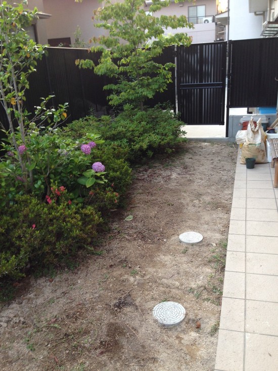 お庭のお掃除をしましたよ～～
