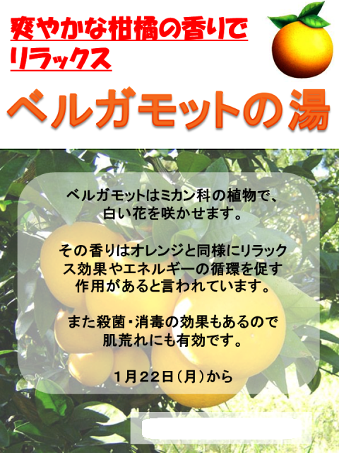 ベルガモットの湯♪