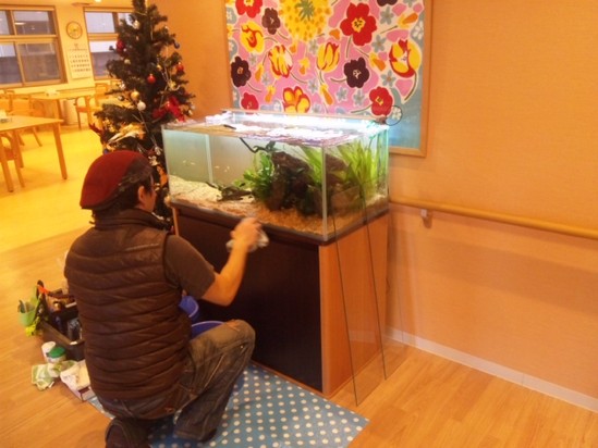 水槽のおそうじ。